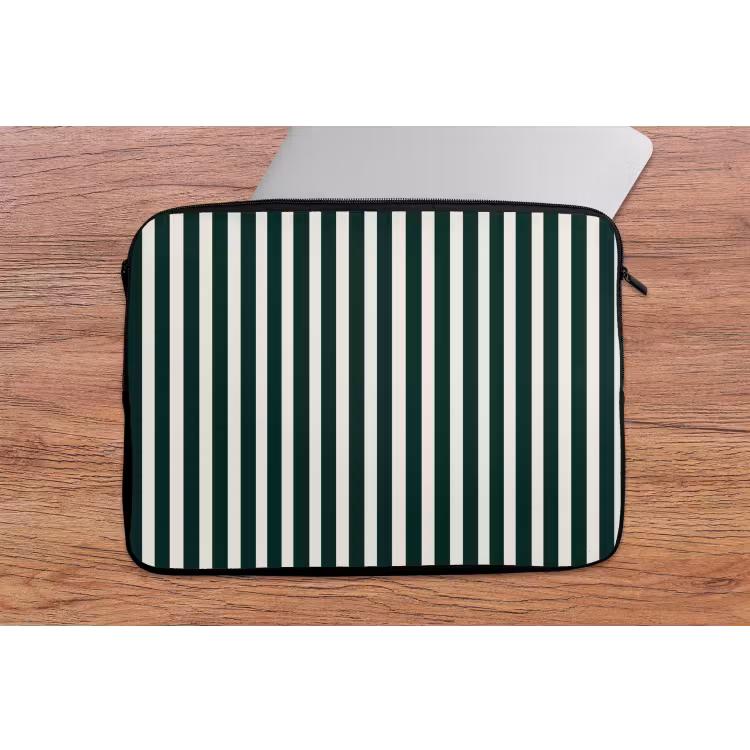 Strepen - Klassiek - Groen laptophoes neopreen klein 279 -tafel