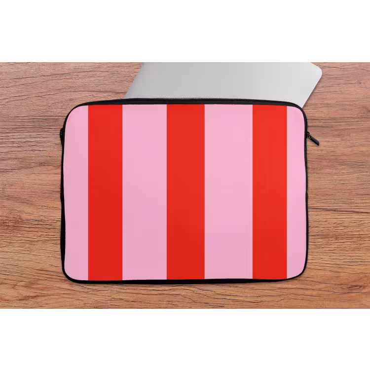 Strepen - Klassiek - Roze laptophoes neopreen klein 279 -tafel