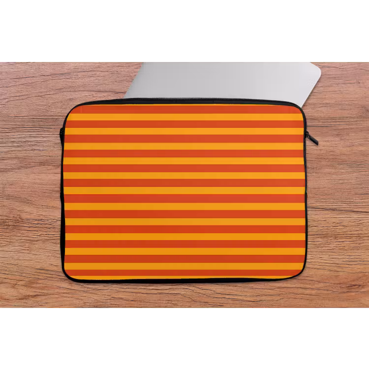Strepen - Patroon - Oranje laptophoes neopreen klein 279 -tafel