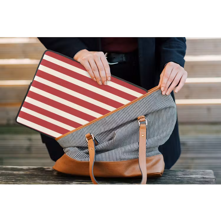 Strepen - Patroon - Rood laptophoes neopreen klein 279 -tas