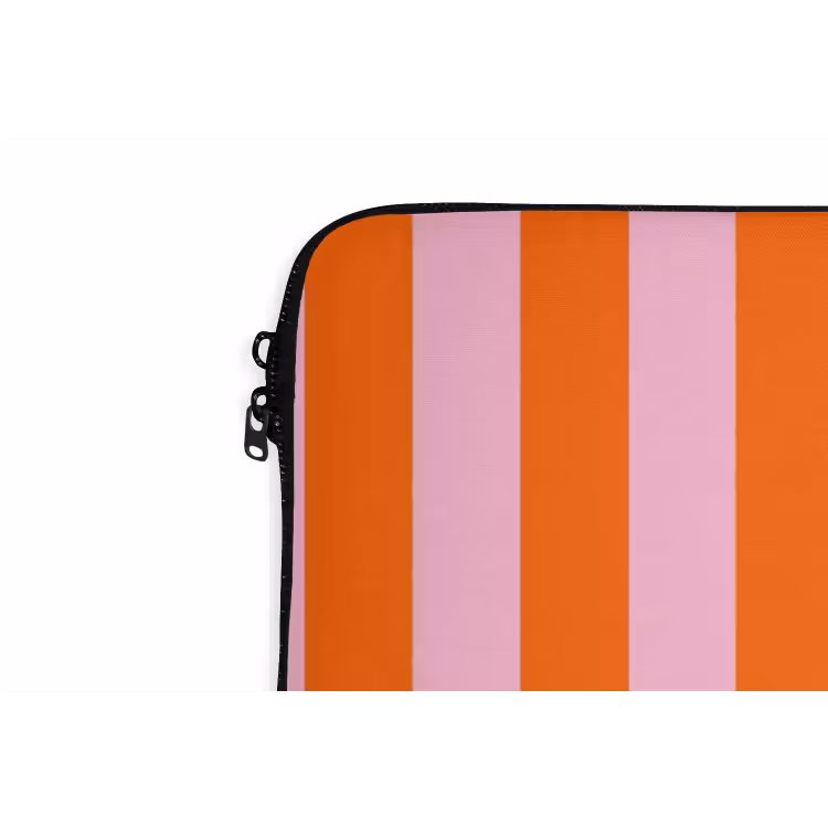 Strepen - Oranje - Verticaal - Ciao bella laptophoes neopreen klein -detail