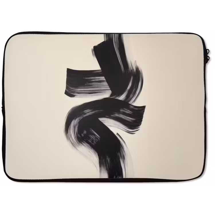 Strepen - Zwart - Abstract laptophoes neopreen klein -zkaufland3dotto