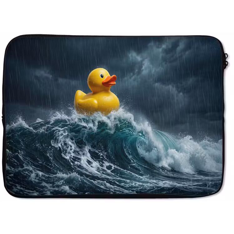 Storm - Badeend - Golven laptophoes neopreen klein -zkaufland3dotto