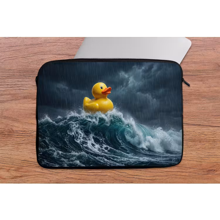 Storm - Badeend - Golven laptophoes neopreen klein -tafel