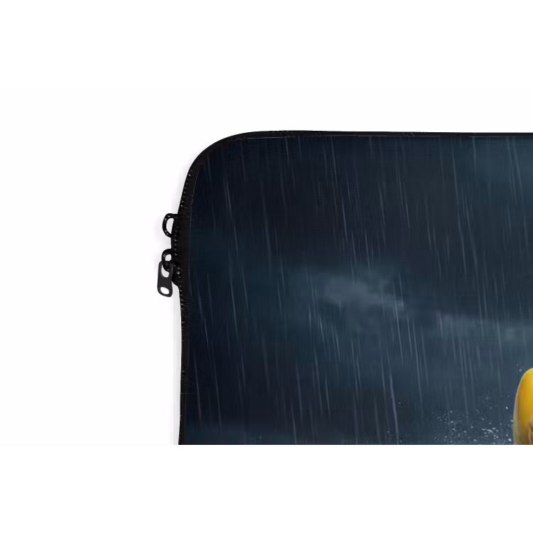 Storm - Badeend - Golven laptophoes neopreen klein -detail