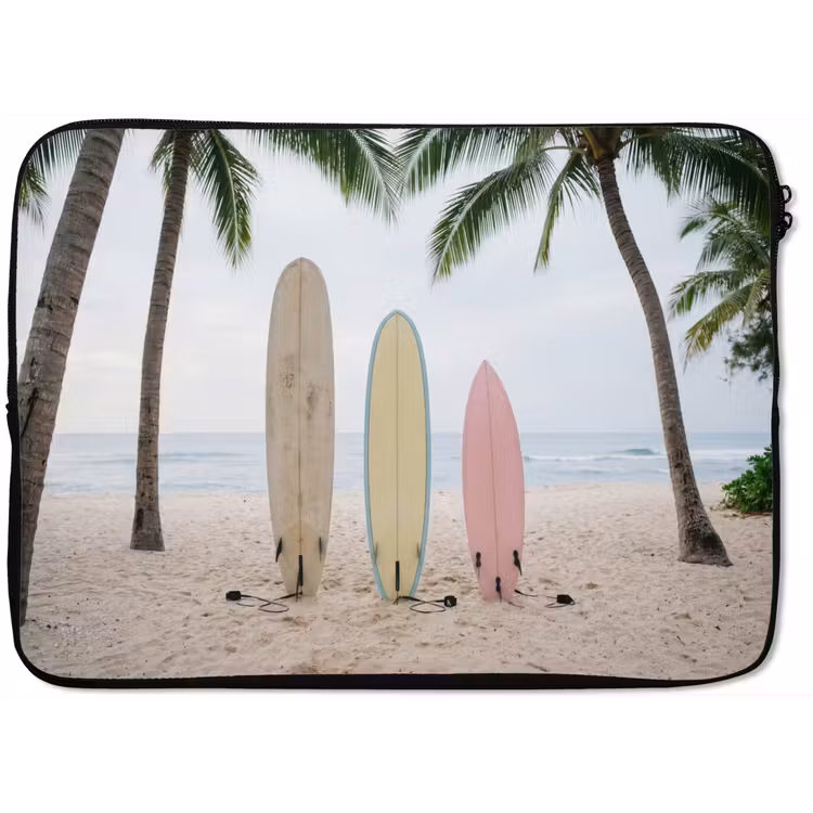 Surfboard - Palmbomen - Kleurrijk laptophoes neopreen klein -zkaufland3dotto
