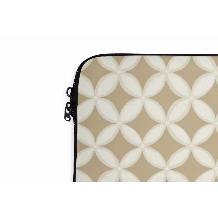 Symmetrisch - Motief - Beige laptophoes neopreen klein 279 -detail
