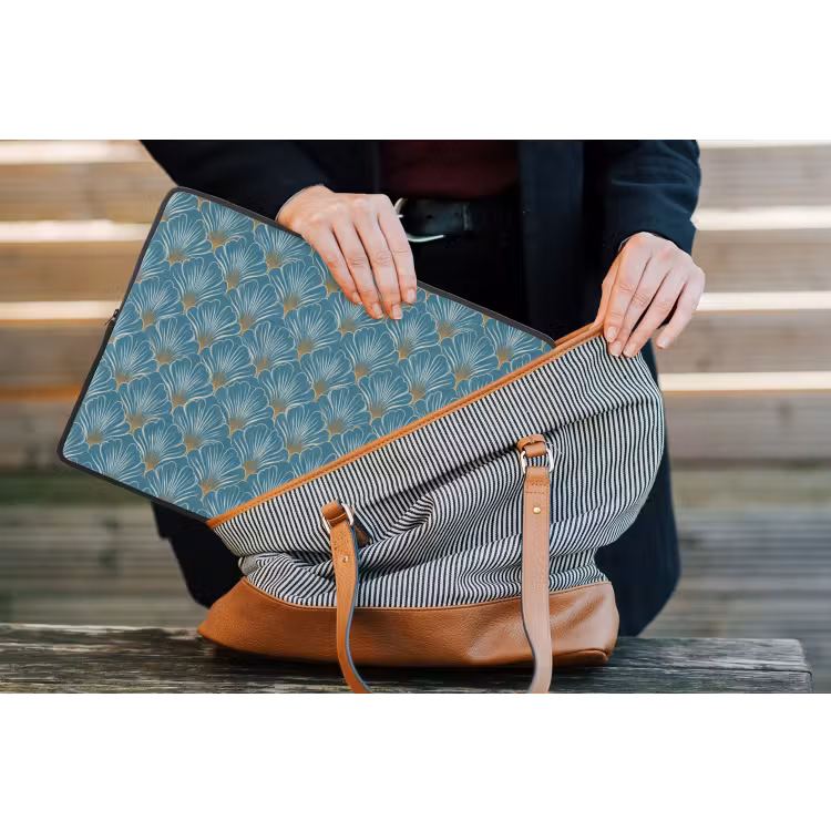 Symmetrisch - Patroon - Blauw laptophoes neopreen klein 279 -tas