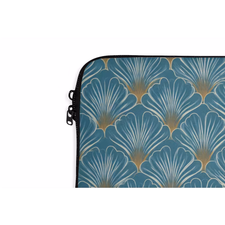 Symmetrisch - Patroon - Blauw laptophoes neopreen klein 279 -detail
