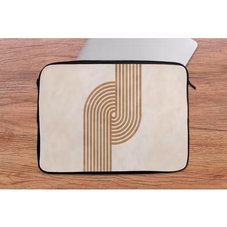 Symmetrische bocht - Koperkleurig laptophoes neopreen klein -tafel