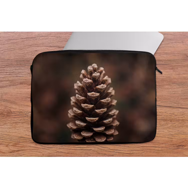 Dennenappel - Bos - Herfst - Bruin - Sfeervol laptophoes neopreen klein -tafel