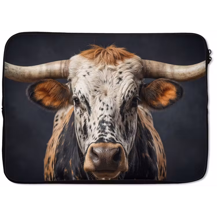 Stier - Kleurrijk - Hoorns laptophoes neopreen klein -zkaufland3dotto