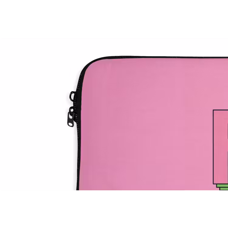 Tekst - Bold - Roze laptophoes neopreen klein -detail