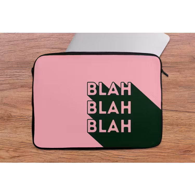 Tekst - Grafisch - Groen - Schaduw laptophoes neopreen klein -tafel