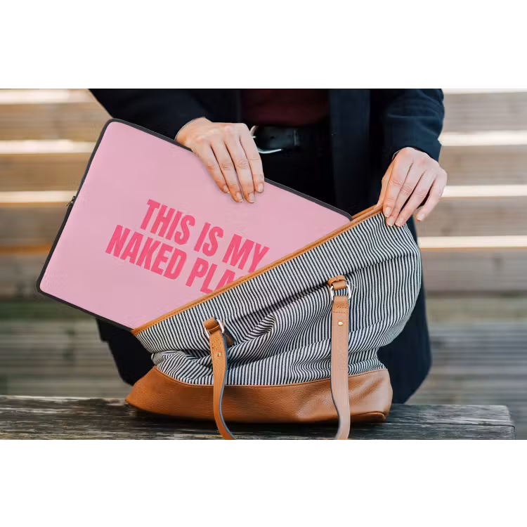 Tekst - Modern - Roze laptophoes neopreen klein -tas