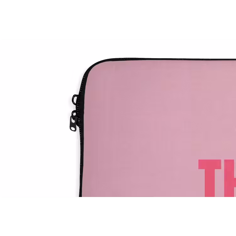 Tekst - Modern - Roze laptophoes neopreen klein -detail