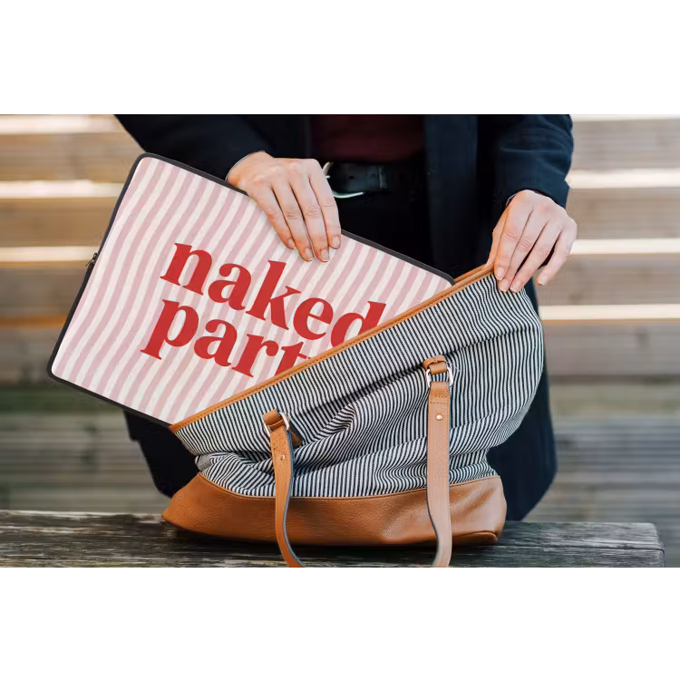 Tekst - Modern - Strepen laptophoes neopreen klein -tas