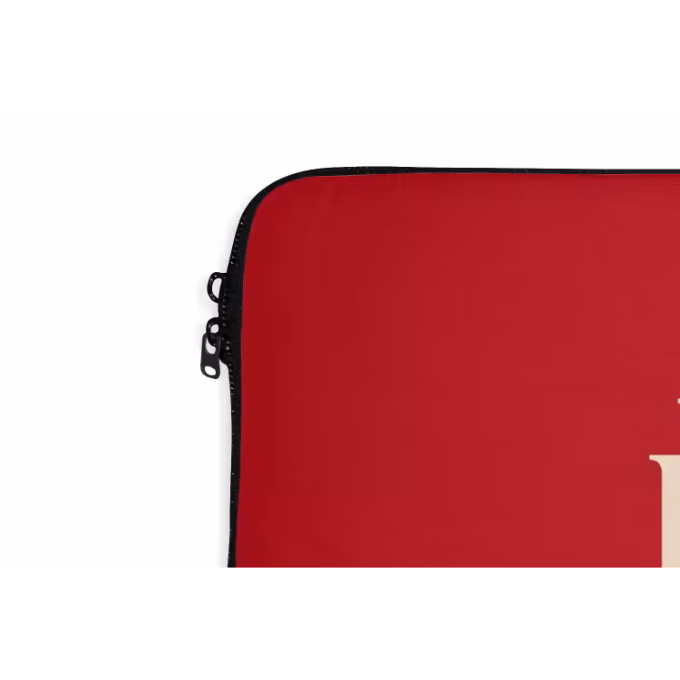Tekst - Rijkdom - Motivatie - Rood - Modern laptophoes neopreen klein -detail