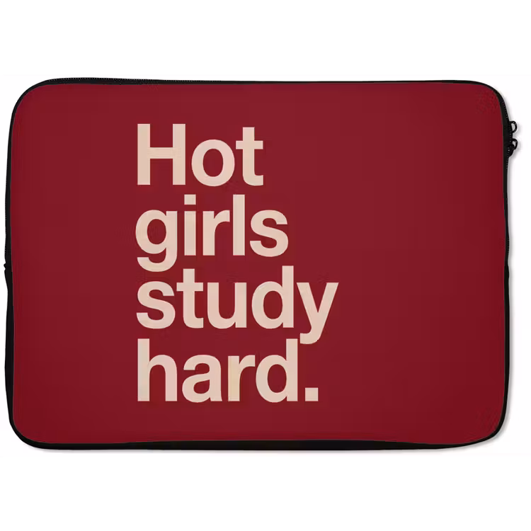 Tekst - Studie - Motivatie - Modern - Rood laptophoes neopreen klein -zkaufland3dotto
