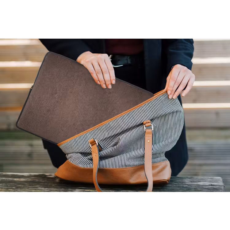 Textuur - Beton - Abstract - Donker - Bruin laptophoes neopreen klein -tas
