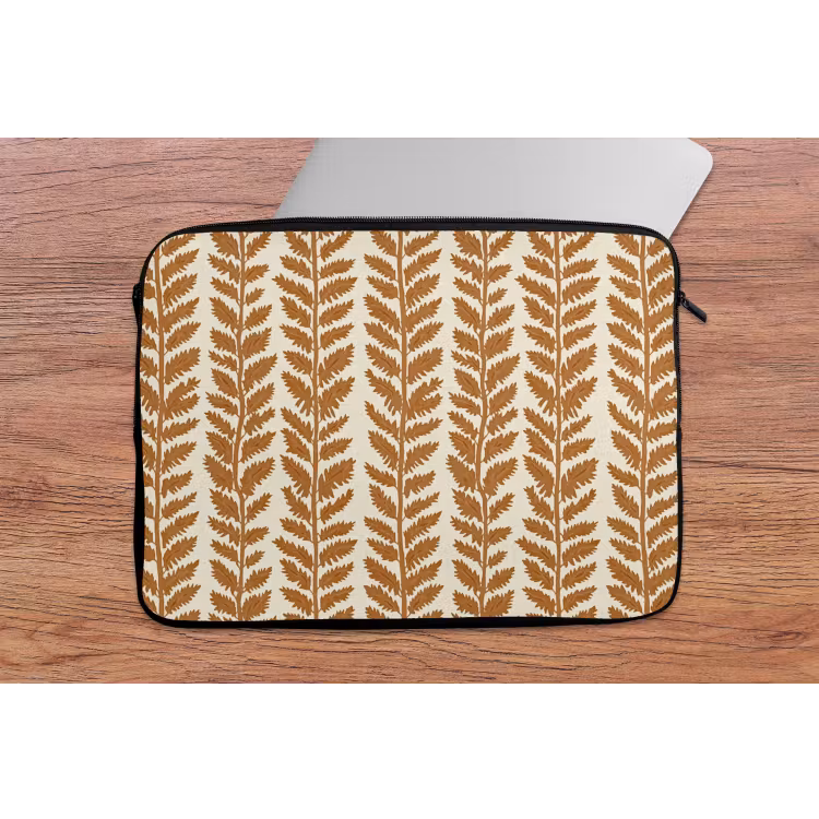 Textuur - Bladeren - Oker laptophoes neopreen klein 279 -tafel