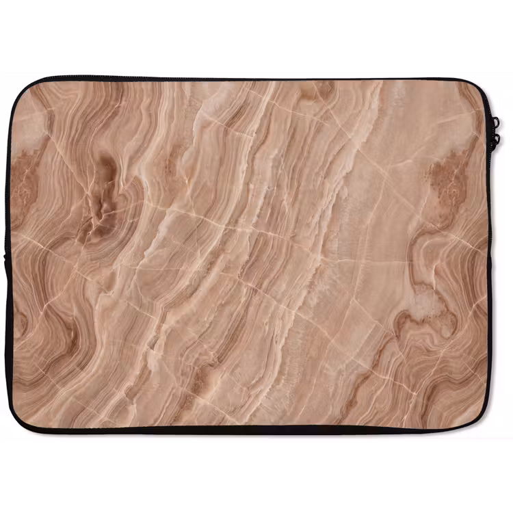 Textuur - Golvend - Abstract - Warm - Bruin laptophoes neopreen klein -zkaufland3dotto