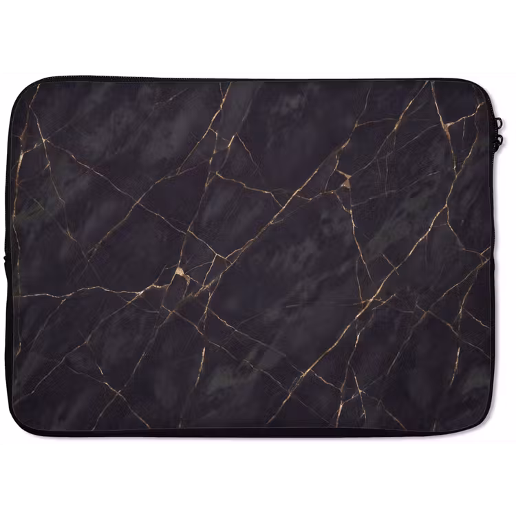 Textuur - Gouden lijnen - Abstract - Modern - Zwart laptophoes neopreen klein -zkaufland3dotto