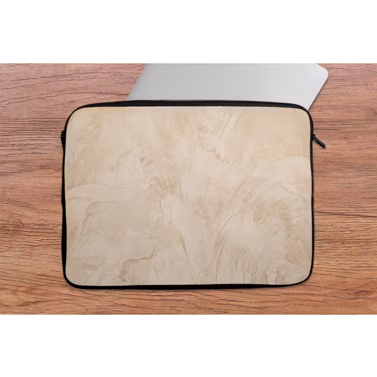 Textuur - Patroon - Abstract - Modern - Beige laptophoes neopreen klein -tafel