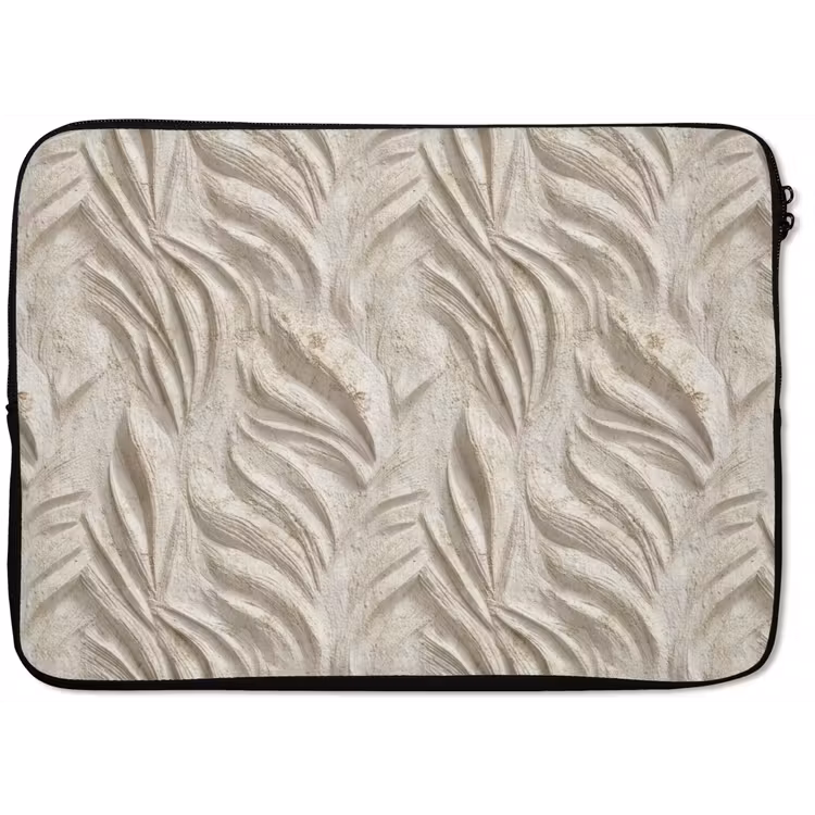 Textuur - Reliëf - Beige laptophoes neopreen klein 279 -zkaufland3dotto