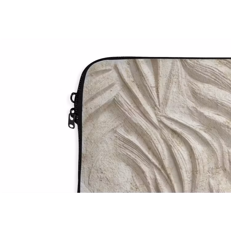 Textuur - Reliëf - Beige laptophoes neopreen klein 279 -detail