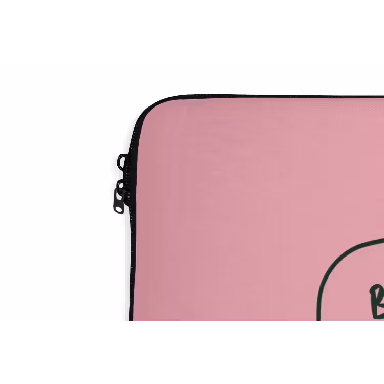 Tekstwolkje - BLAH BLAH BLAH - Roze laptophoes neopreen klein -detail