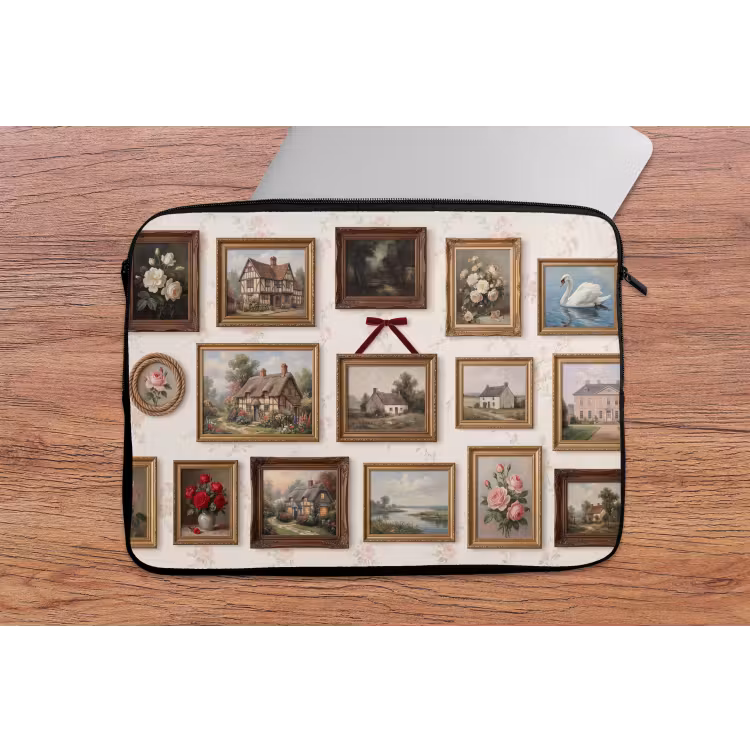 Dier - Kat - Portret - Klassiek laptophoes neopreen klein -tafel