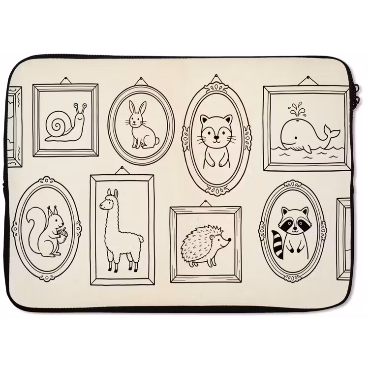 Dieren - Illustratie - Lijsten - Galerij - Speels laptophoes neopreen klein -zkaufland3dotto