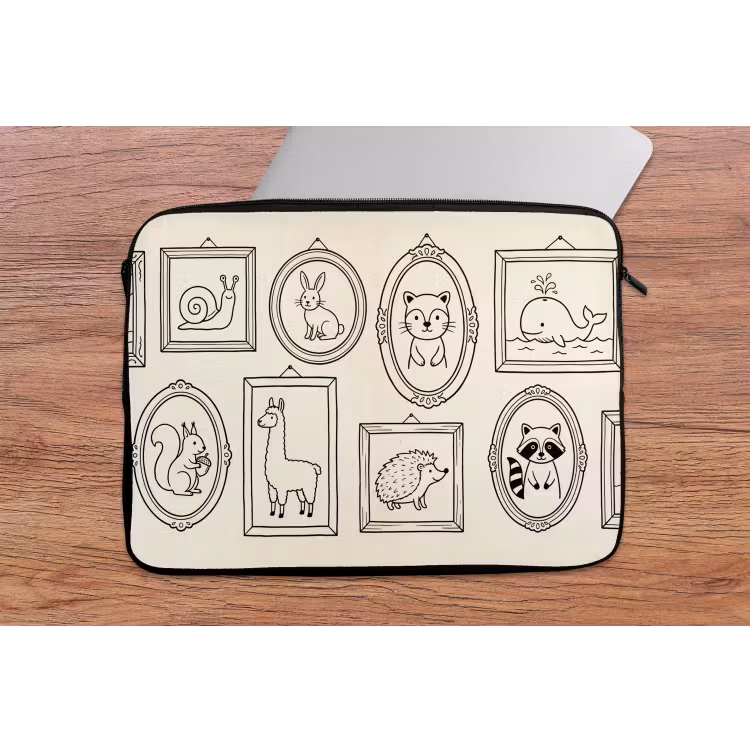 Dieren - Illustratie - Lijsten - Galerij - Speels laptophoes neopreen klein -tafel
