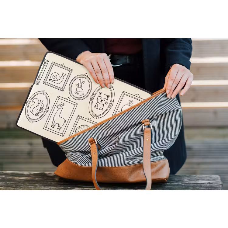 Dieren - Illustratie - Lijsten - Galerij - Speels laptophoes neopreen klein -tas