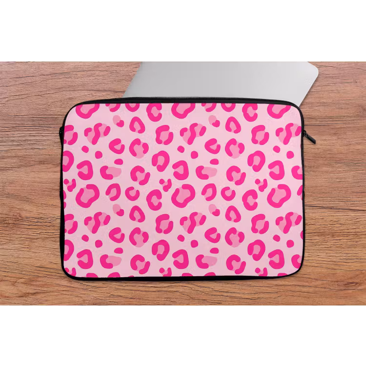 Dierenprint - Patroon - Abstract - Modern - Roze laptophoes neopreen klein -tafel