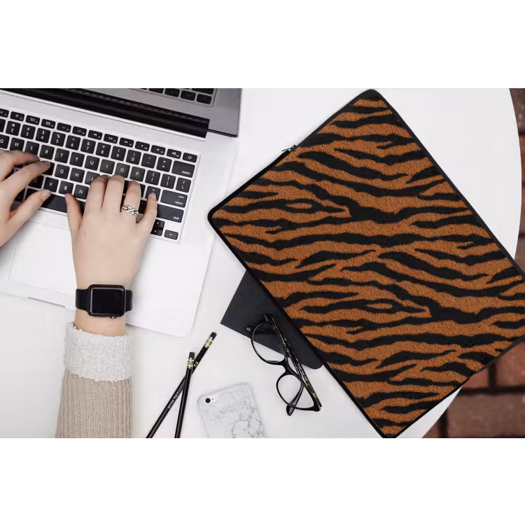 Tijger - Vacht - Zwart laptophoes neopreen klein 279 -bureau