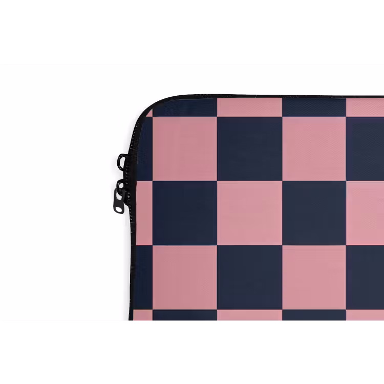 Traditioneel - Patroon - Blauw - Roze laptophoes neopreen klein 279 -detail