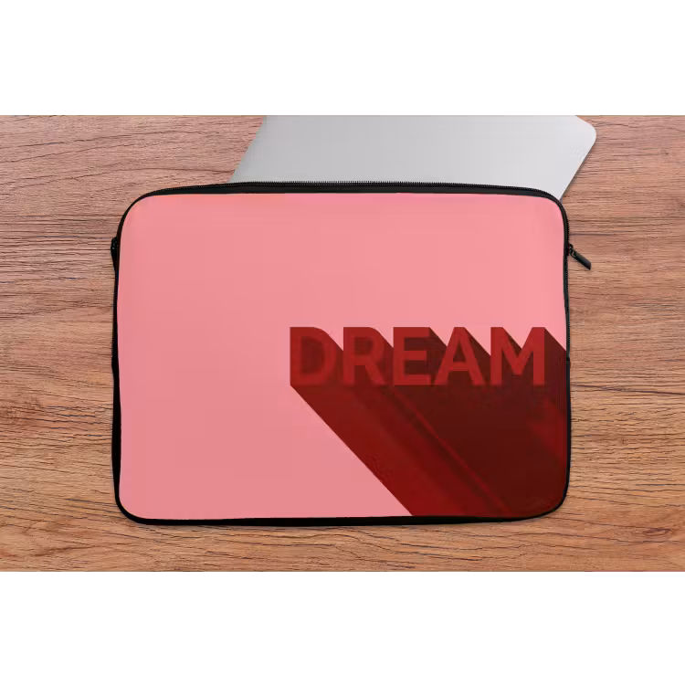 Dream - 3D - Rood - Roze laptophoes neopreen klein -tafel