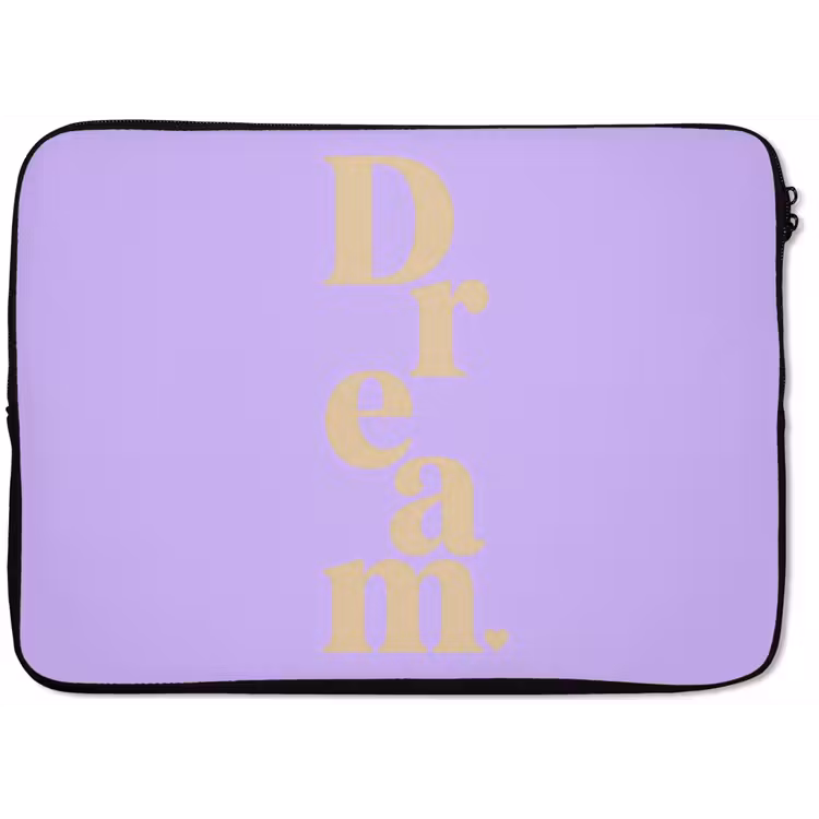 Dream - Paars - Typografisch laptophoes neopreen klein -zkaufland3dotto