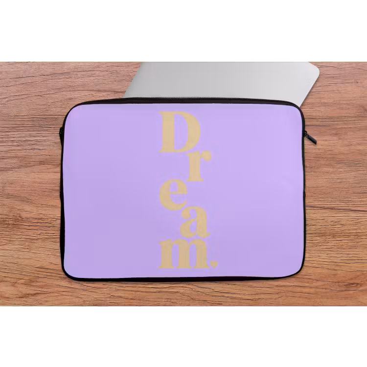 Dream - Paars - Typografisch laptophoes neopreen klein -tafel