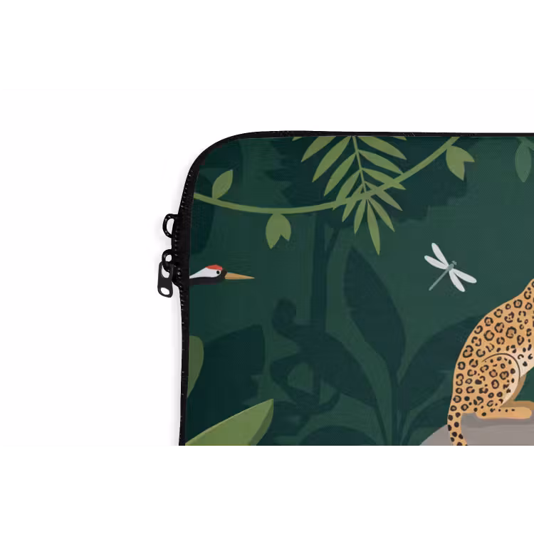 Tropisch - Jungle - Groen laptophoes neopreen klein -detail