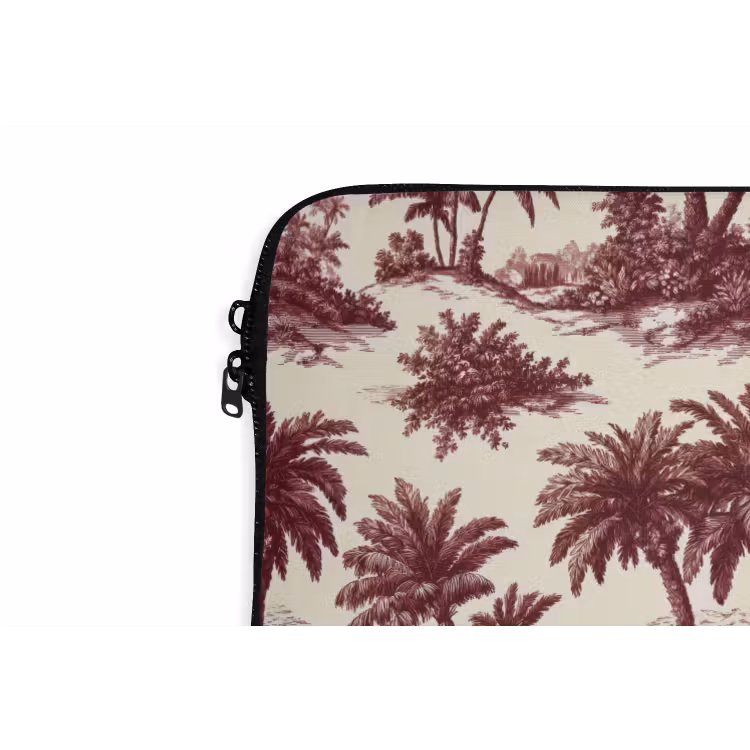 Tropisch - Geometrisch - Bordeauxrood laptophoes neopreen klein 279 -detail