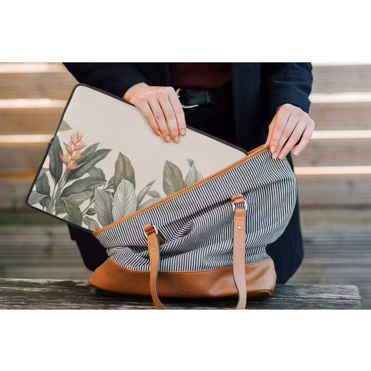 Tropisch - Planten - Modern - Groen laptophoes neopreen klein -tas