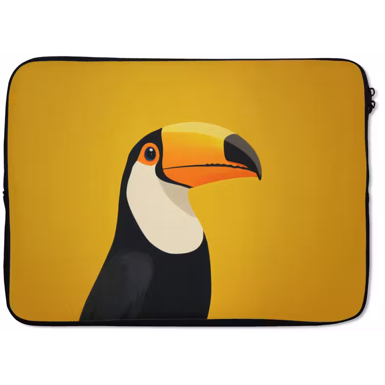 Toekan - Minimalistisch - Snavel - Oranje laptophoes neopreen klein -zkaufland3dotto