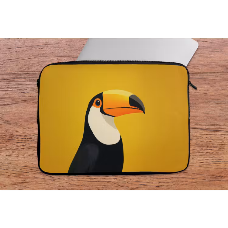 Toekan - Minimalistisch - Snavel - Oranje laptophoes neopreen klein -tafel