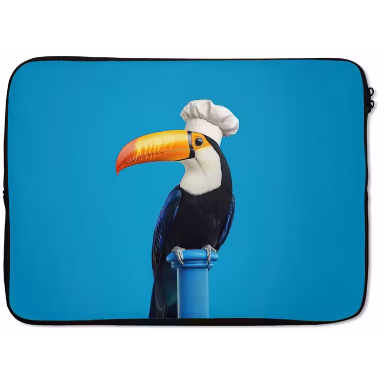 Tucan - Sokkel - Vogel - Koksmuts laptophoes neopreen klein -zkaufland3dotto