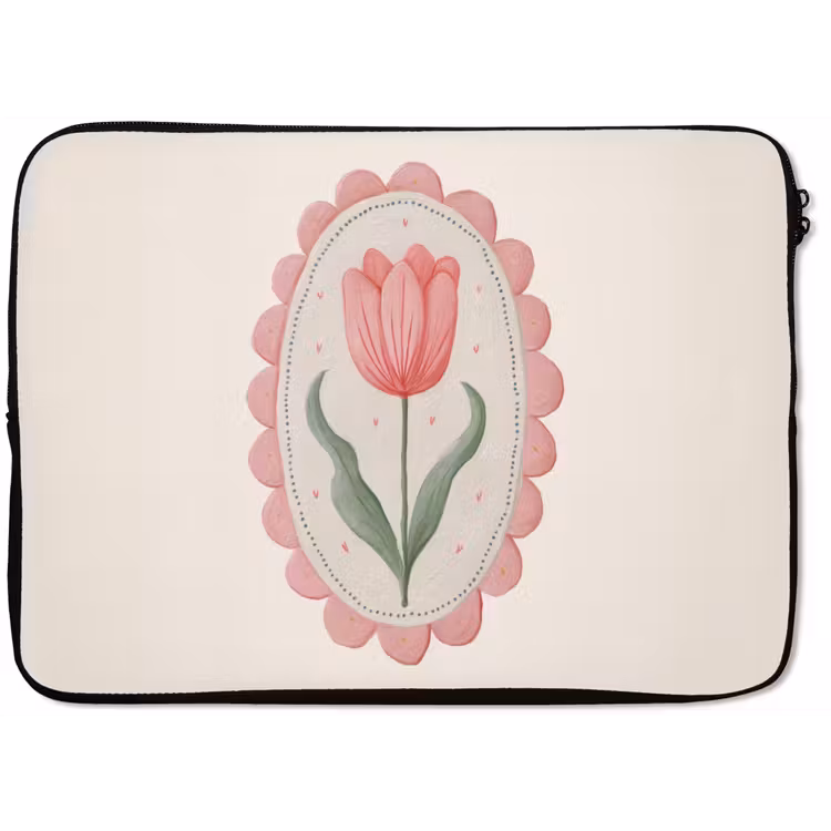 Tulp - Lijst - Ovaal - Illustratie laptophoes neopreen klein -zkaufland3dotto