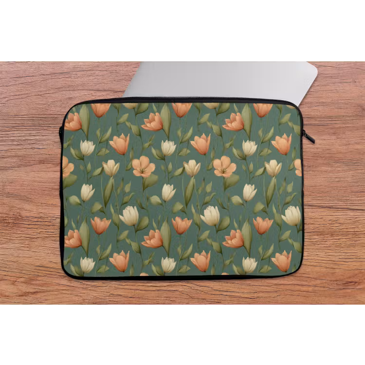 Tulpen - Botanisch - Groen laptophoes neopreen klein 279 -tafel