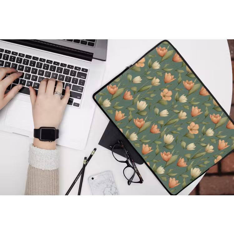 Tulpen - Botanisch - Groen laptophoes neopreen klein 279 -bureau